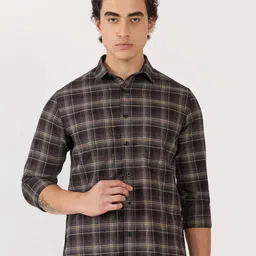 Espanshe Men Relaxed Slim Fit Tartan Checks Checked Casual Shirt-picture-27