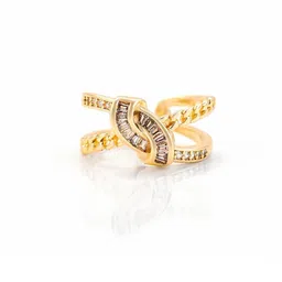 SWASHAA 14K Gold-Plated CZ-Studded Finger Ring-image-19