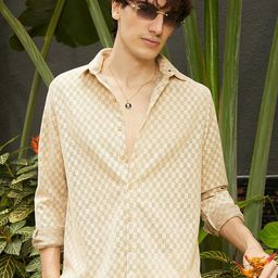 Campus Sutra Men Comfort Spread Collar Geometric Printed Polycotton Casual Shirt-picture-38