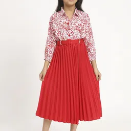 OTABU Floral Print A-Line Midi Dress image 1