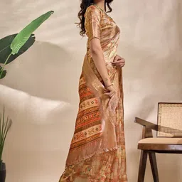 Aamish fashion Ethnic Motifs Silk Blend Handloom Mysore Silk Saree image 2