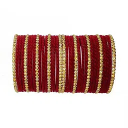 zsp Maroon Glass Artificial Stones Bangle image 1