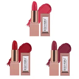 Beauty People Set Of 3 Glorified Gold Matte Lipstick- 3.8 g Each - 128- 132- 142-picture-13