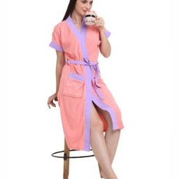 Aura Contrasted Cotton Shawl-Collar Bath Robe-picture-24