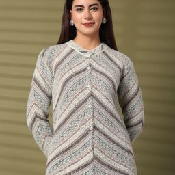 Clora Creation Women Printed Woollen Cardigan-picture-16