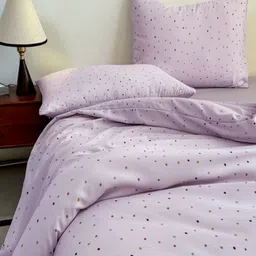 JC HOME Purple 4 Pieces Cartoon Characters Printed Double King Bedding Set image 2