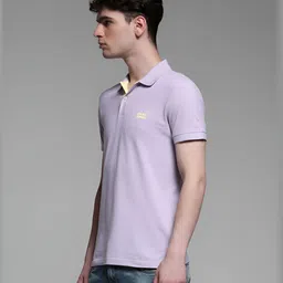 Jack & Jones Men Solid Polo Collar Cotton Slim Fit T-shirt image 3