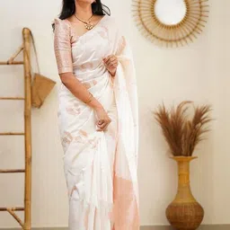 Moda Rapido Woven Design Silk Blend Handloom Banarasi Saree-picture-22