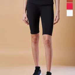 COLOR CAPITAL Women Pack of 4 Above Knee Length Gym Tights Cycling Shorts-image-31