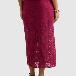 Forever New Self-Designed Mid-Rise Lace Frills A-Line Midi Skirt image 2