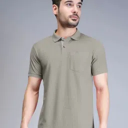 Triptee Men Solid Polo Collar Cotton T-shirt-picture-23