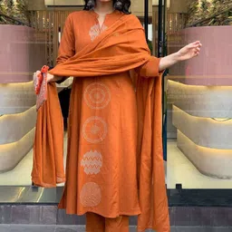 SZN Women Ethnic Motifs Printed Regular Kurta with Trousers & With Dupatta-picture-21