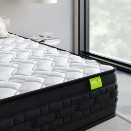 Wakeup India White & Black Quilted Riserox Luxe Comfort Pocket Spring Singe Mattress image 4