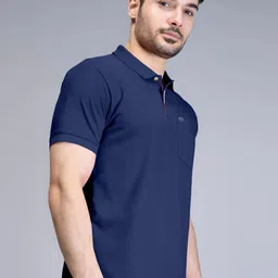 Triptee Men Solid Polo Collar Pure Cotton T-shirt image 4