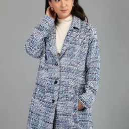 Roadster Women Checked Polyester Regular Fit Trench Coat image 5