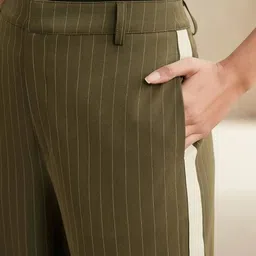 StyleCast x Revolte Women Striped Easy Wash Trousers image 4