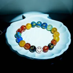 Gemsmantra Unisex Crystals Om Mani Engraved Tibetan Mantra Spiritual Elasticated Bracelet-picture-15