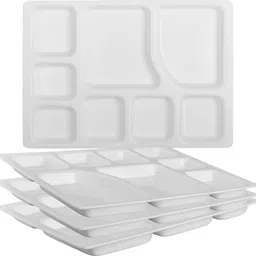 neena crockeries Acrylic PVC Free Unbreakable 8 Portion Meal Tray ,Thali, Compartment Plate Dinner Plate-picture-33