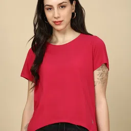 PYNK Round Neck Short Sleeves Pure Cotton T-shirt-picture-14