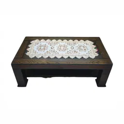 TANLOOMS White & Beige Floral Embroidered Center Table Runner-image-94