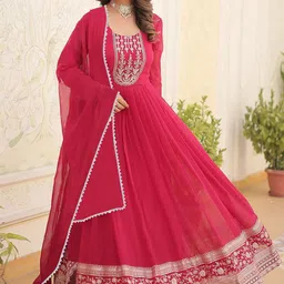 Altecia Embellished Embroidered Georgette A-Line Maxi Dress image 3