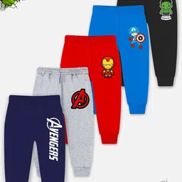 YK Marvel Boys Pack Of 5 Printed Cotton Mid-Rise Joggers-picture-36