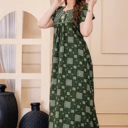 DGSM CRAFT Printed Maxi Nightdress image 4