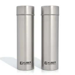 Aura Silver-Toned Set of 2 Stainless Steel Water Bottle-picture-48
