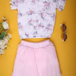 V-Mart Girls Printed Top with Skirt-image-68