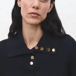 MANGO Shirt Collar Ribbed Pullover image 4