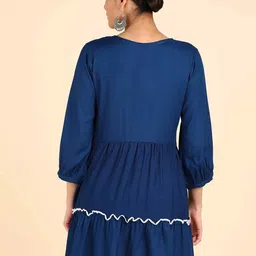 Glomee Women Embroidered Round Neck Top image 3