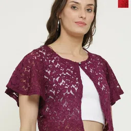 STYLE GRID Women Pack Of 2 Self Design Round Neck Cotton Shrug-picture-44