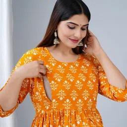 TANISHA Floral Print Maternity A-Line Midi Dress image 5