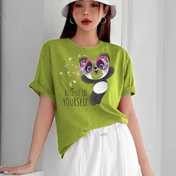 Kasendra Typography Round Neck Printed Polyester T-shirt-picture-27