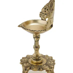 Fabindia Mehnoor Beige Metal Diya-image-10
