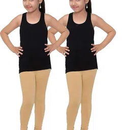 Tik Tok WEARS Girls Beige Churidar Length Leggings-picture-30