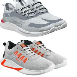 Free Kicks Men Grey Mesh Marking Running Sports Shoes-picture-10