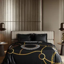 Stoa Paris Black & White Abstract Printed AC Room 150 GSM King Bed Comforter-image-73