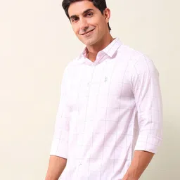 U.S. Polo Assn. Men Tailored Fit Opaque Checked Casual Shirt image 4