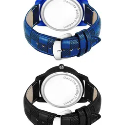 Miss Perfect Men Pack of 2 Dial & Leather Straps Analogue Watch foxx45 image 2