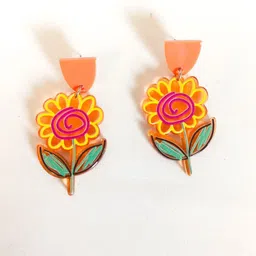 Evince MODE Stainless Steel Floral Shaped Drop Earrings-picture-20