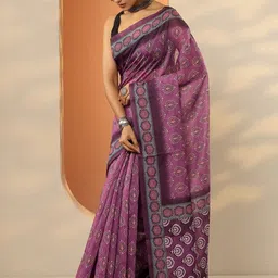 Libas Ethnic Motifs Silk Blend Handloom Saree image 2