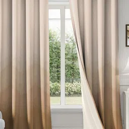 CASABLEU Peach And Cream 2 Pieces Black Out Door Curtains-image-70