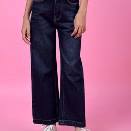 Crimsoune Club Girls Wide Leg Mid-Rise Jeans-image-46