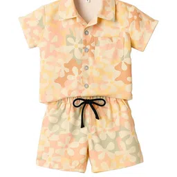 Bold N Elegant Boys Multicolour Floral Shirt & Shorts Co-ord Set image 4