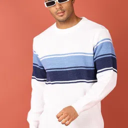 V-Mart Men Colourblocked Pullover Sweaters-image-24
