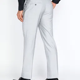 park avenue Men Regular Fit Grey Polyester Trousers image 4