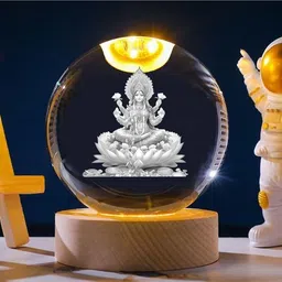 tegan 3D Crystal Ball USB Night Lamp | LED Wooden Base Crystal Ball for Decoration Night Lamp-picture-25