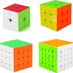 azeena High Speed Stickerless Cubes Combo Set 2x2,3x3, 4x4 & 5x5 | Kids & Adults rubiks image 1