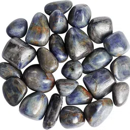 9dzine Blue sapphire Tumbled Stone 50 Gm, Blue sapphire Crystal Stone Pebble for Vastu Polished Asymmetrical Crystal Stone-picture-24